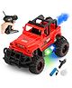 Toysire Rechargeable Remote Control Racing Car for Kids with Light and Radio Control Car with Multidirectional Walking & Spray System for Boys & Girls Red