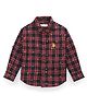 US Polo Assn Cotton Knit Full Sleeves Checked Shirt With Star Print- Red