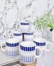 Femora Handcrafted Ceramic Linear Coffee & Tea Cup Set of 6