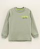 Doreme Terry  Knit Full Sleeves T-Shirt with Text Print  Green