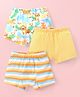Babyhug 100% Cotton Knit Trunks with Striped & Animal Print Pack of 3 - Multicolour