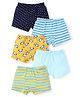 Babyhug 100% Cotton Knit Trunks with Stripes & Panda Print Pack of 5 - Multicolour