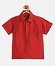 THANGAMAGAN Viscose Half Sleeves Soild Without Lining Shirt - Red