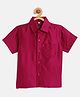 THANGAMAGAN Viscose Half Sleeves Soild Without Lining Shirt - Dark Pink