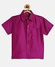 THANGAMAGAN Viscose Half Sleeves Soild Without Lining Shirt - Burgundy