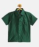 THANGAMAGAN Viscose Half Sleeves Soild Without Lining Shirt - Bottle Green
