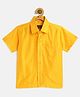 THANGAMAGAN Viscose Half Sleeves Soild Without Lining Shirt - Yellow