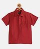 THANGAMAGAN Viscose Half Sleeves Soild Without Lining Shirt - Maroon