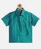 THANGAMAGAN Viscose Half Sleeves Soild Without Lining Shirt - Blue