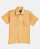 THANGAMAGAN Viscose Half Sleeves Soild Without Lining Shirt - Gold