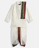 THANGAMAGAN Full Sleeves Solid Kurta With Coordinating Dhoti & Angavastram - Ivory