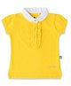 JusCubs Cotton Half Puff Sleeves Solid Top - Yellow