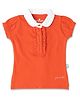JusCubs Cotton Half Puff Sleeves Solid Top - Orange