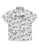 JusCubs Cotton Half Sleeves Tree Printed Shirt - White