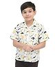 JusCubs Cotton Half Sleeves Dinosaur Printed  Shirt - White