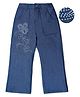 Nino Togs Girls Cotton Denim Rhinestone Embellished Flared Pant - Blue