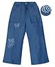 Nino Togs Girls Cotton Denim  Rhinestone Embellished Flared Pant -  Blue