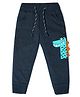 Nino Togs Boys Cotton Loopknit Dinosaur Detailed Joggers - Charcoal Grey