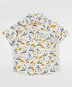 JusCubs Cotton Half Sleeves Summer Printed Woven Shirt - White