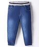 JASH KIDS Denim Knit Full Length Washed Jeans - Blue