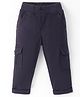 JASH KIDS Cotton Full Length Solid Trouser with Cargo Pockets- Black