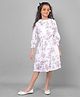 CRIMSOUNE CLUB Three Fourth Sleeves Floral Printed Dress - Multi Colour