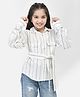 CRIMSOUNE CLUB Cotton Full Sleeves Striped Top -  White