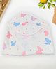 VOIDROP Organic 6 Layer Cotton Hooded Muslin Swaddle Wrap Cum Bath Towel Butterfly Print