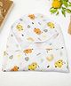 VOIDROP Organic 6 Layer Cotton Hooded Muslin Swaddle Wrap Cum Bath Towel Deer Print