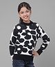 CRIMSOUNE CLUB Full Sleeves Floral Designed Sweater - Black