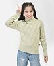CRIMSOUNE CLUB Full Sleeves Textured Sweater - Olive Green