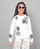 CRIMSOUNE CLUB Full Sleeves Sequins Floral Embroidered Sweater - Off White