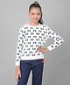 CRIMSOUNE CLUB Full Sleeves Floral Designed Sweater - White