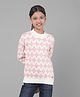 CRIMSOUNE CLUB Full Sleeves Beads Detailed Floral Designed Sweater - Off White