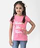 CRIMSOUNE CLUB Half Sleeves Shine Like Stars Text Printed Tee - Pink