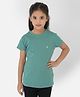 CRIMSOUNE CLUB Cotton Half Sleeves Solid Tee  -  Green