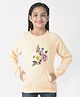 CRIMSOUNE CLUB Full Sleeves Floral & Be The Best Version Of You Text Printed Sweatshirt - Peach