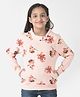 CRIMSOUNE CLUB Cotton Full Sleeves Floral Printed Sweatshirt - Peach