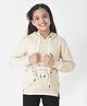 CRIMSOUNE CLUB Cotton Full Sleeves Floral & Be You Do For You Text Printed With Pearl Embellished Sweatshirt - Beige