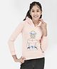 CRIMSOUNE CLUB Cotton Full Sleeves  Colour Block You Are Beautiful Text Printed Hooded Sweatshirt - Peach
