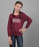 CRIMSOUNE CLUB Cotton Full Sleeves Stay Beautiful Text Printed Sweatshirt -  Wine