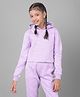 CRIMSOUNE CLUB Cotton Full Sleeves Bunny Printed Sweatshirt - Purple
