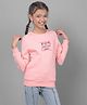 CRIMSOUNE CLUB Cotton Full Sleeves Yes Girl Text Printed Sweatshirt - Pink