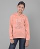 CRIMSOUNE CLUB Full Sleeves Floral & Bunny Sequin Detailed Sweatshirt - Peach