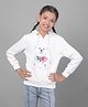 CRIMSOUNE CLUB Cotton Full Sleeves Teddy Bear Printed Sweatshirt - White