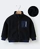 Kookie Kids Full Sleeves  Sweatjacket With Text Print - Navy Blue