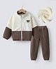 Kookie Kids Full Sleeves Front Zipper Winter Wear Suit with Bear Embroidery - Brown