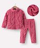 Kookie Kids Full Sleeves Front Zipper Winter Wear Co-Ord Set - Dark Red