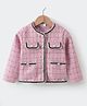 Kookie Kids Full Sleeves Checkered Jacket with Pockets - Pink