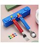 Ji and Ja Colourful Blocks Playful Design Tableware Feeding Spoon and Fork Set Perfect for Kids Breakfast School Lunch Box Meal Dinner